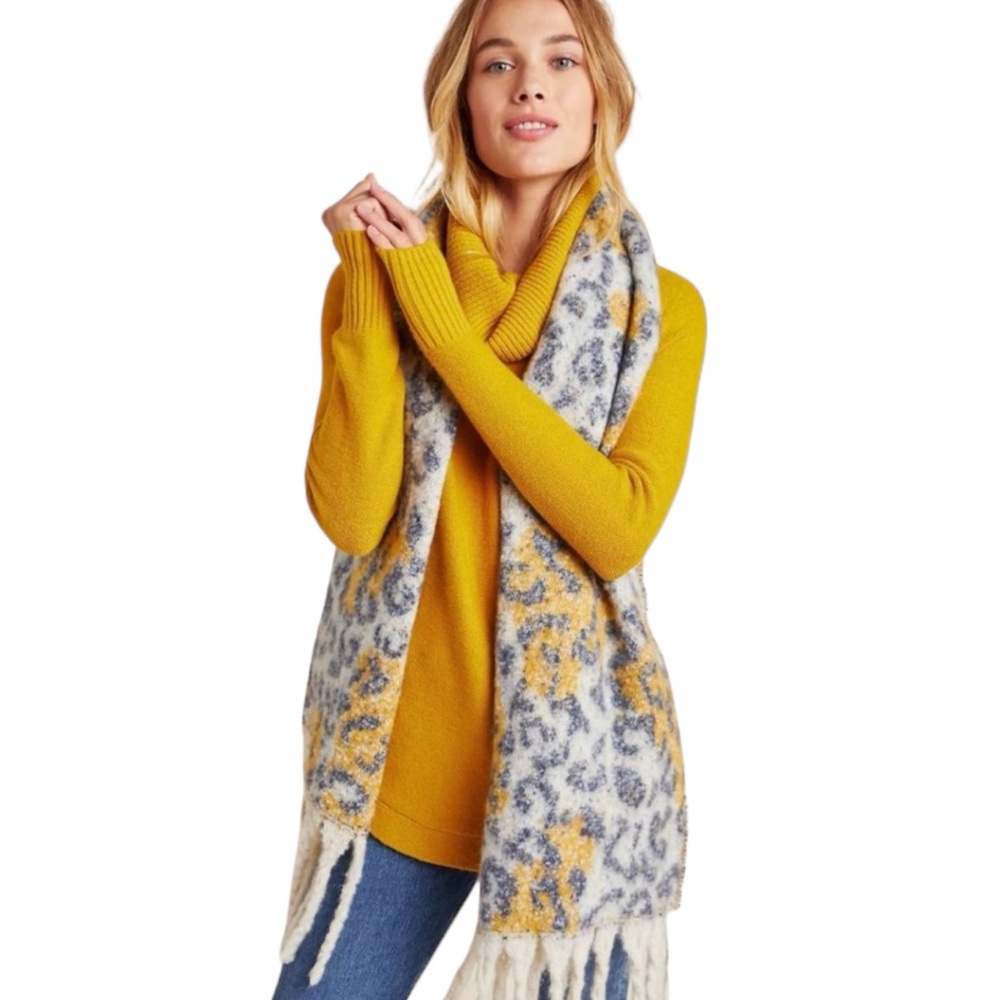 Anthropologie Georgia Cowl Neck Tunic Sweater * Mustard Yellow * size small S